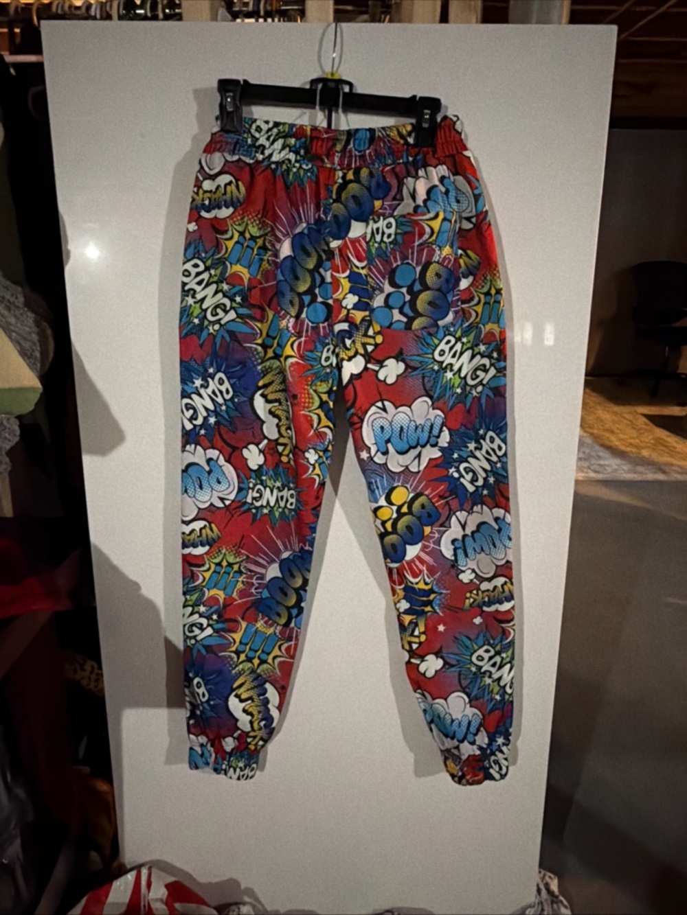 Drill Clothing Oh Snap! Comic Pop Art Joggers - Red Multicolor unisex size small